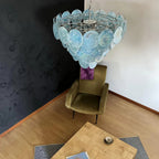 Elegant Blue Murano Disc Chandelier product image