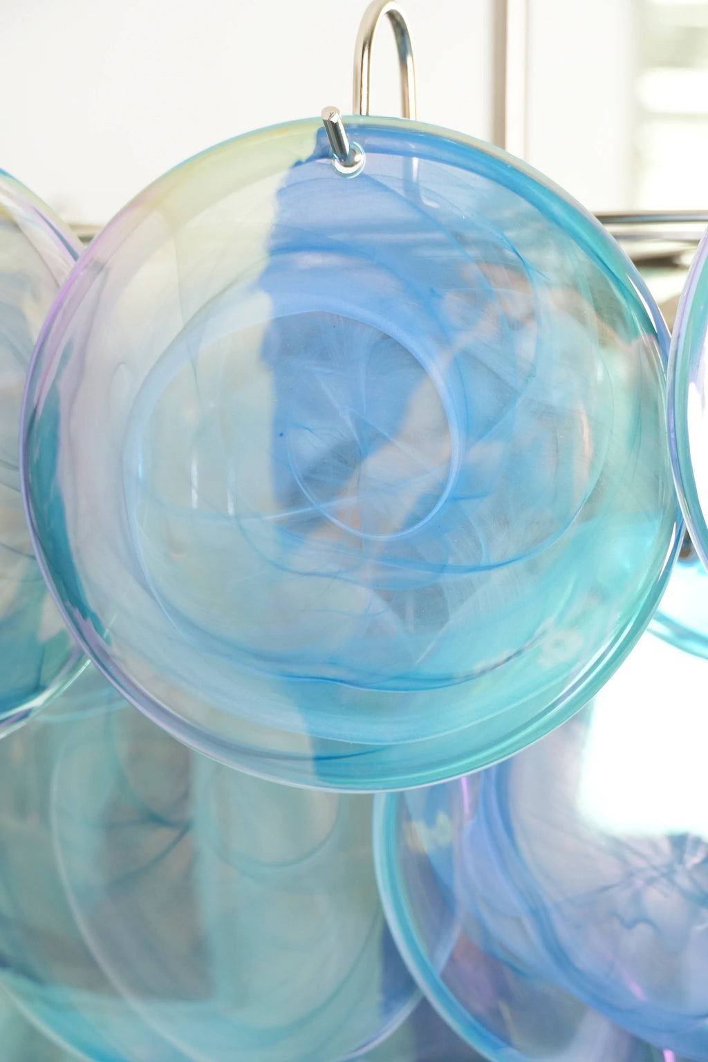 Elegant Blue Murano Disc Chandelier product image