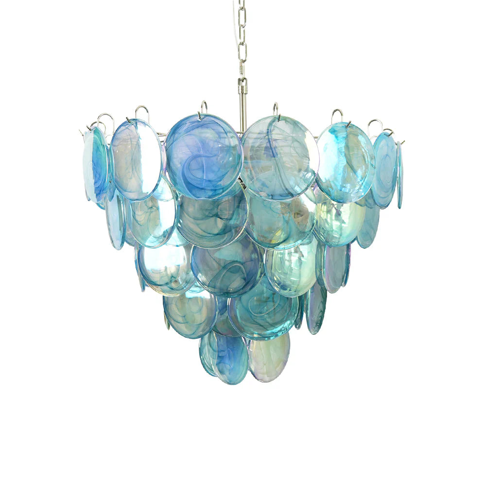 Elegant Blue Murano Disc Chandelier product image