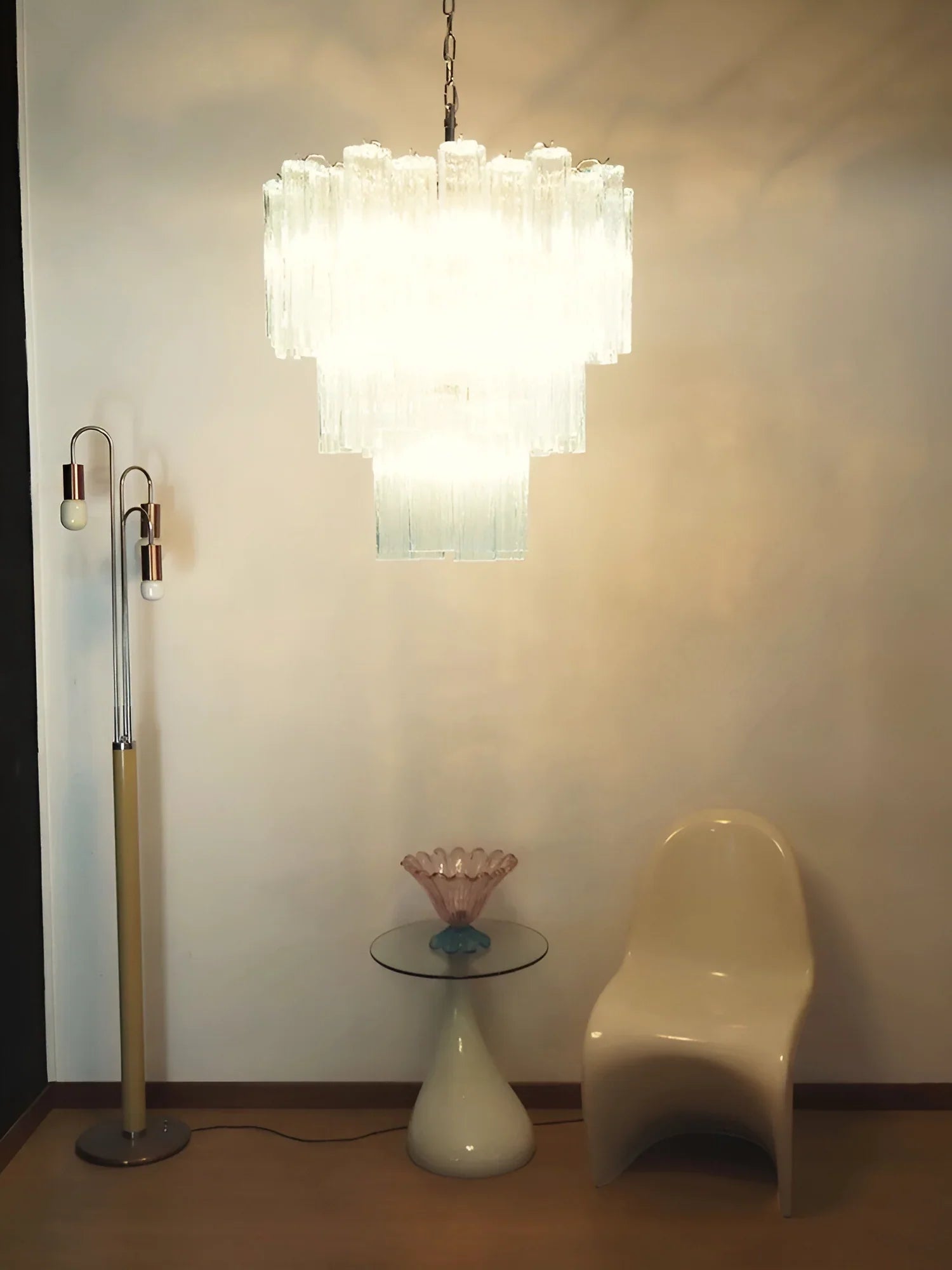 Elegant Blue Murano Glass Tube Chandelier additional product view
