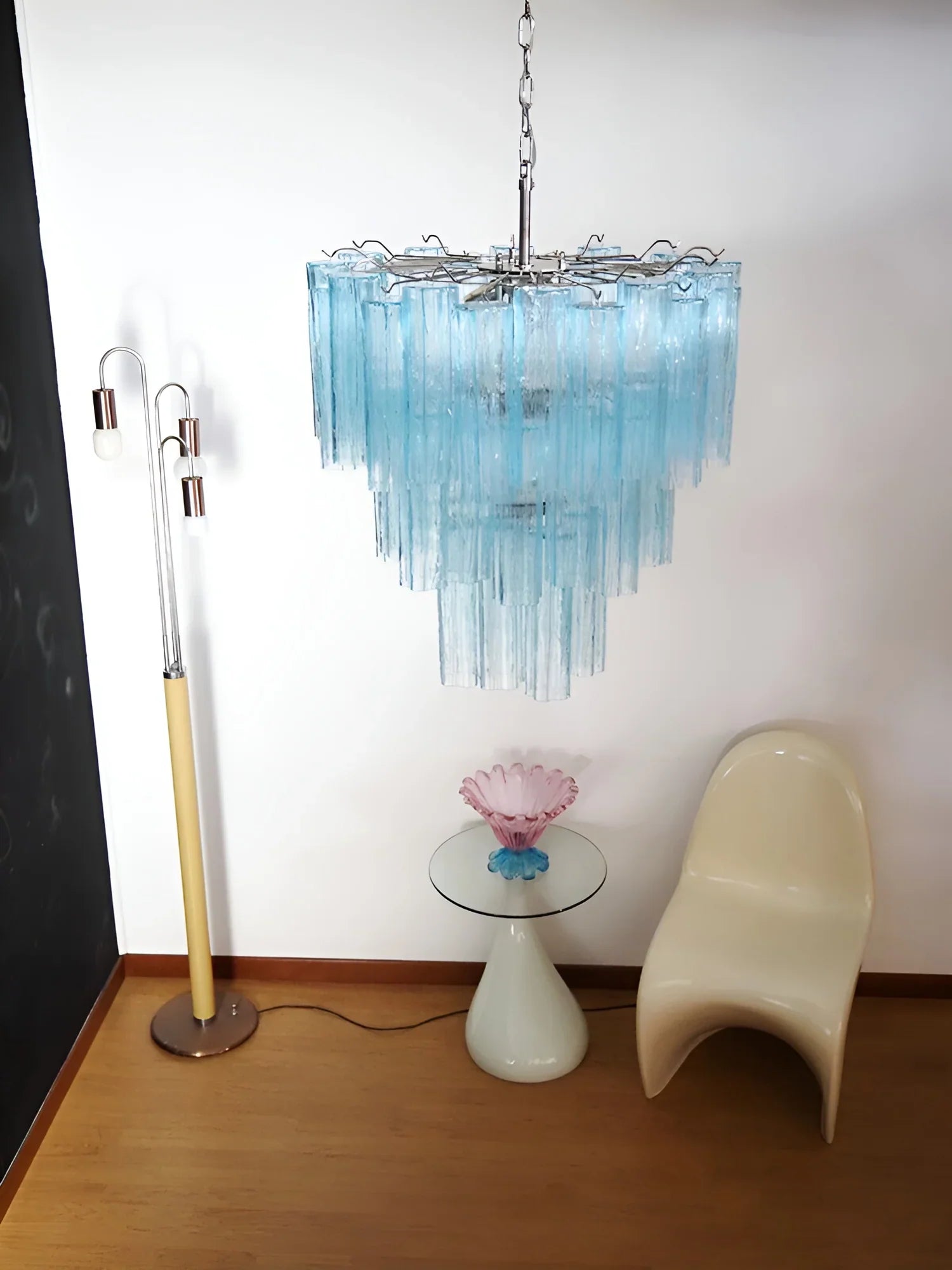 Elegant Blue Murano Glass Tube Chandelier product image