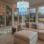 Elegant Blue Murano Glass Tube Chandelier product image