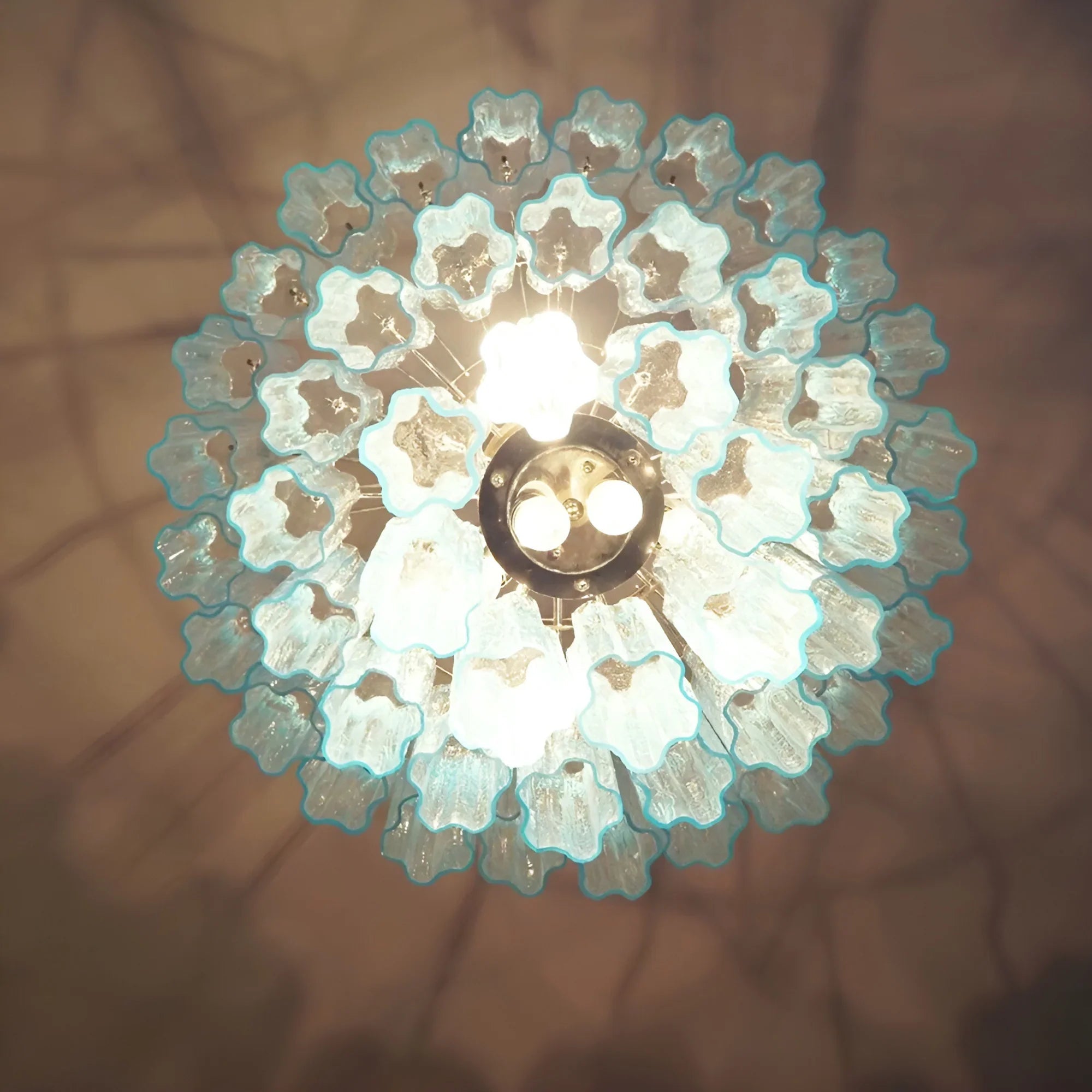 Elegant Blue Murano Glass Tube Chandelier product image
