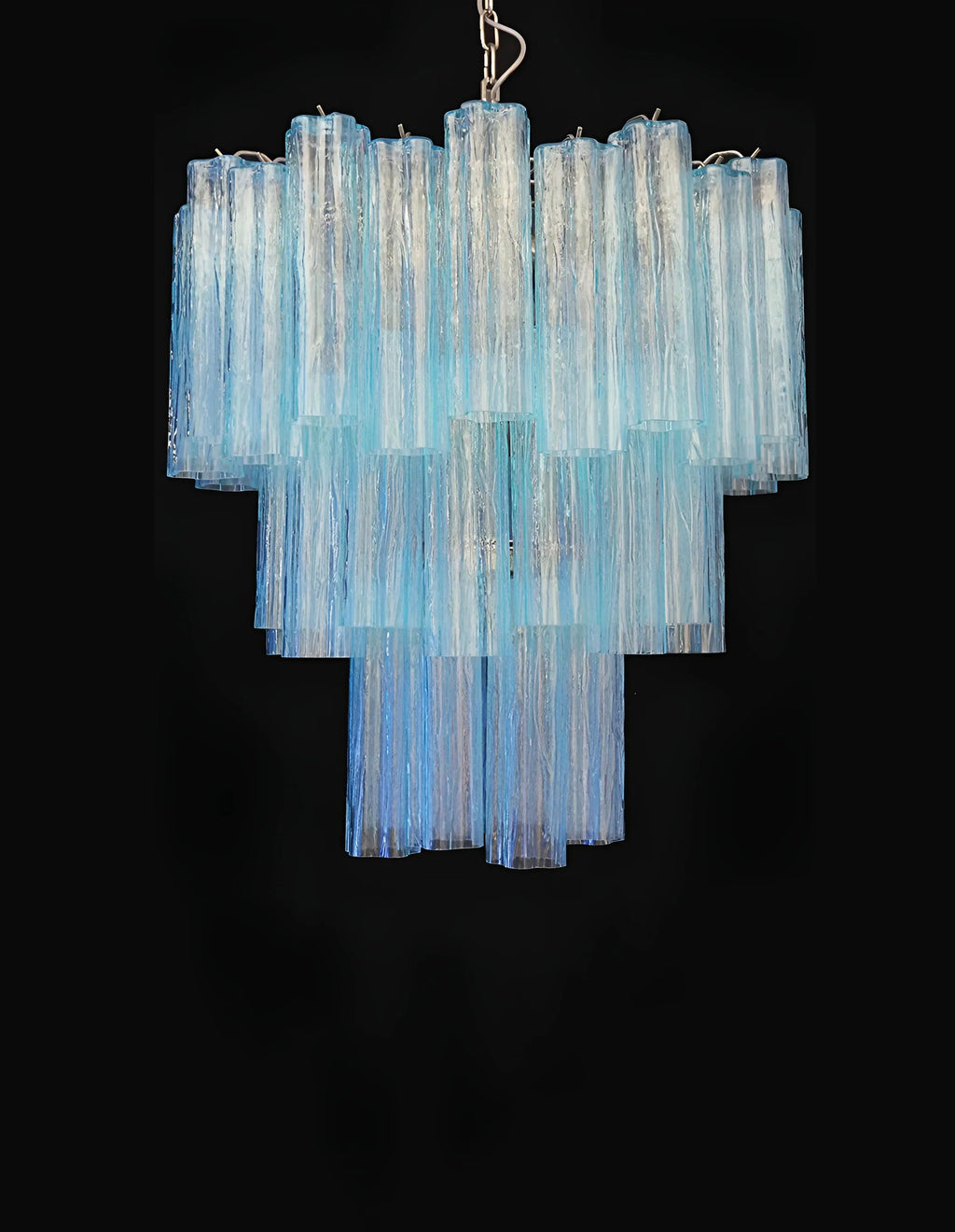 Elegant Blue Murano Glass Tube Chandelier product image