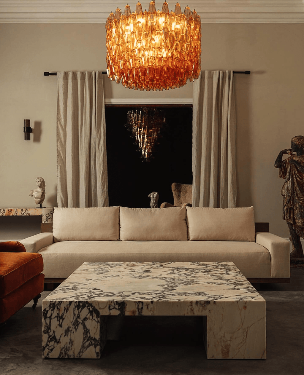 Elegant Drum Sorrento Chandelier material and finish detail
