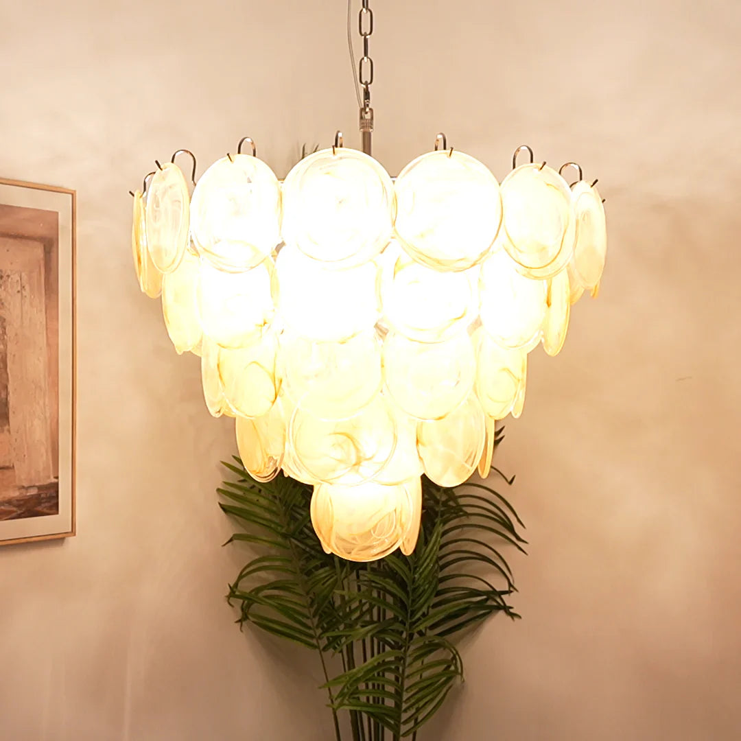 Elegant Gold Murano Disc Chandelier additional product view