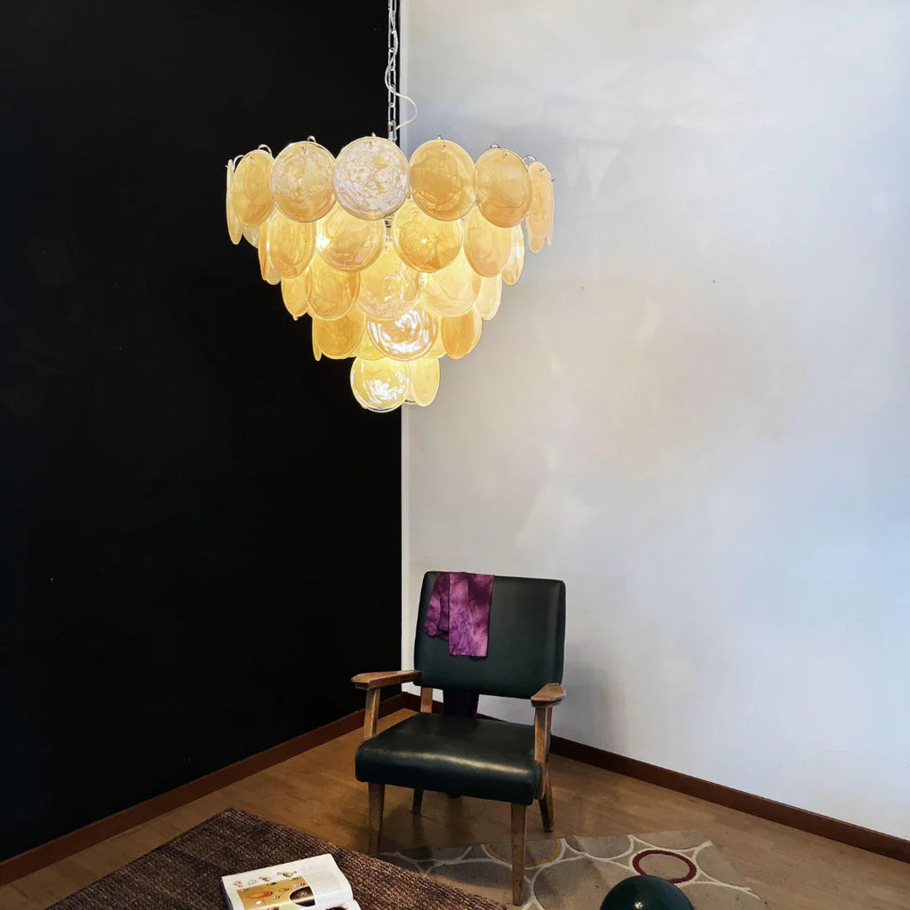 Elegant Gold Murano Disc Chandelier product image