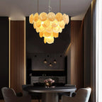 Elegant Gold Murano Disc Chandelier product image