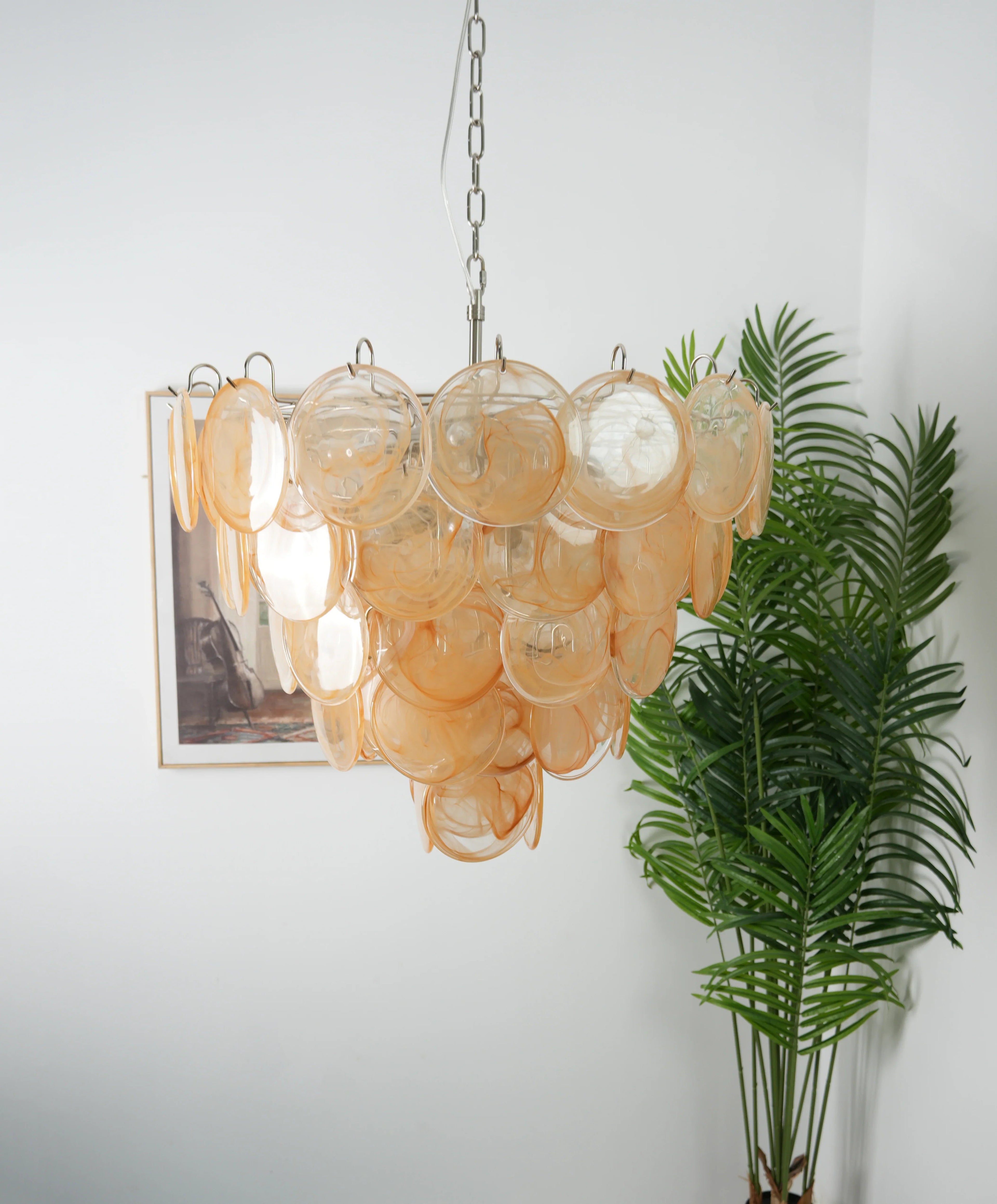 Elegant Gold Murano Disc Chandelier product image