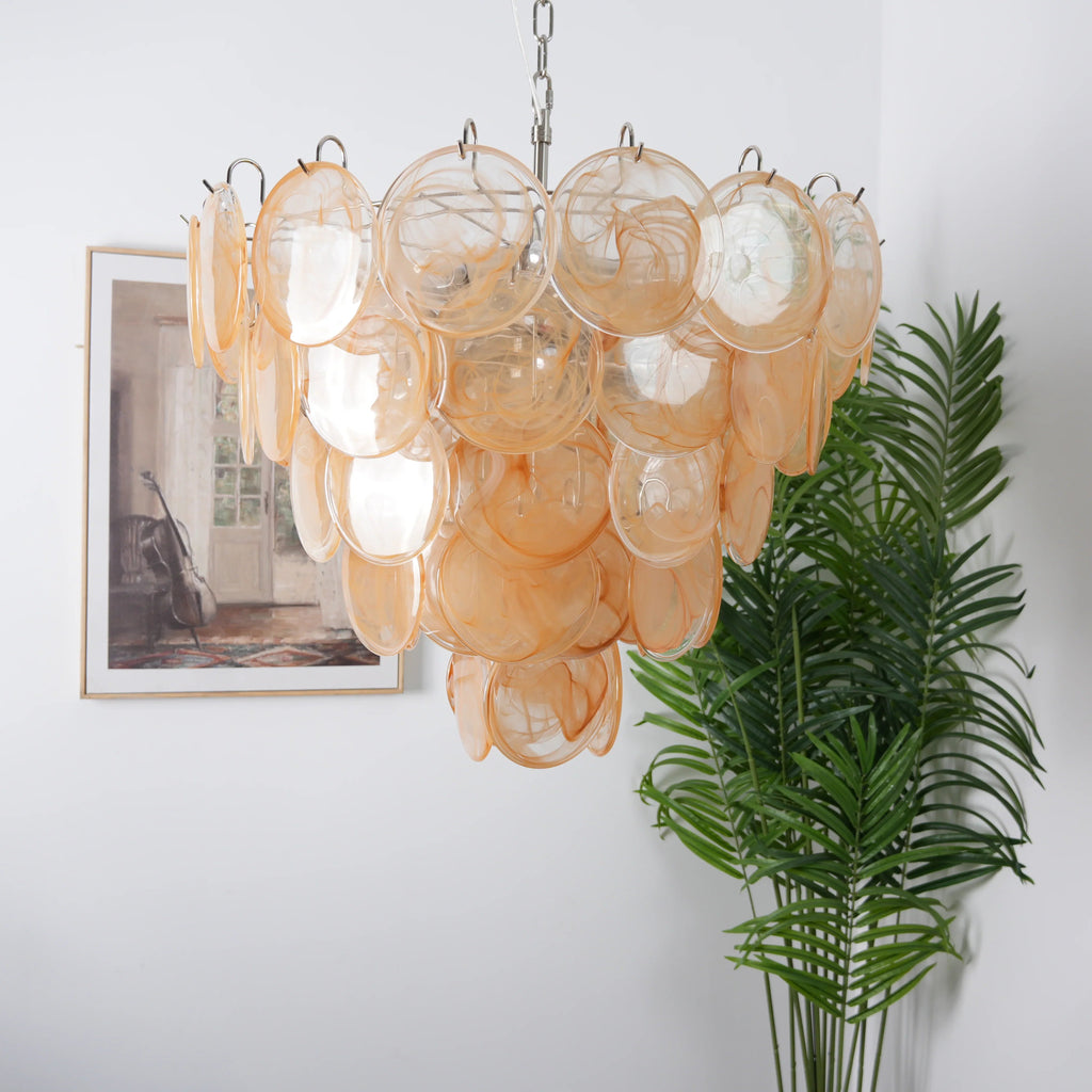 Elegant Gold Murano Disc Chandelier product image