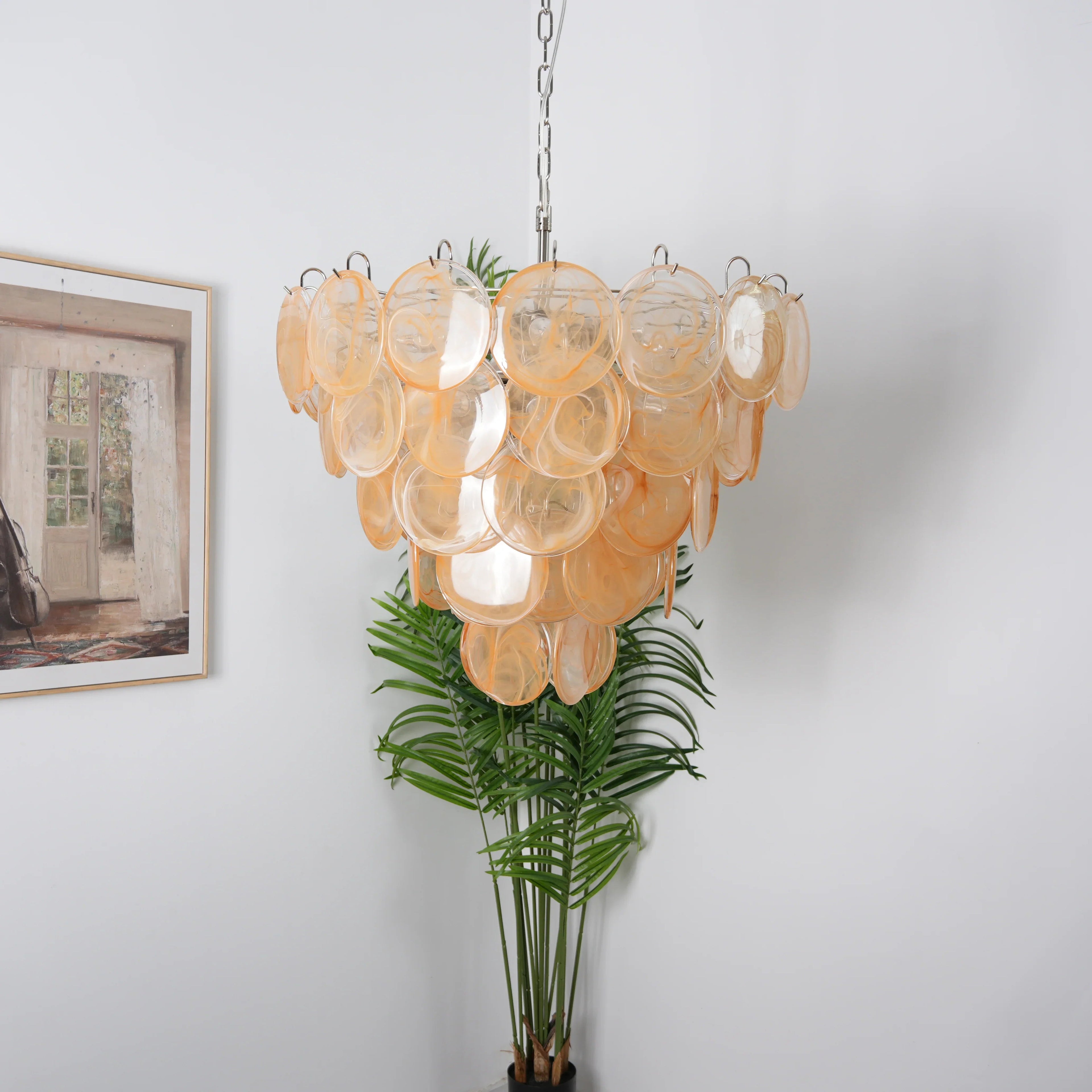 Elegant Gold Murano Disc Chandelier product image