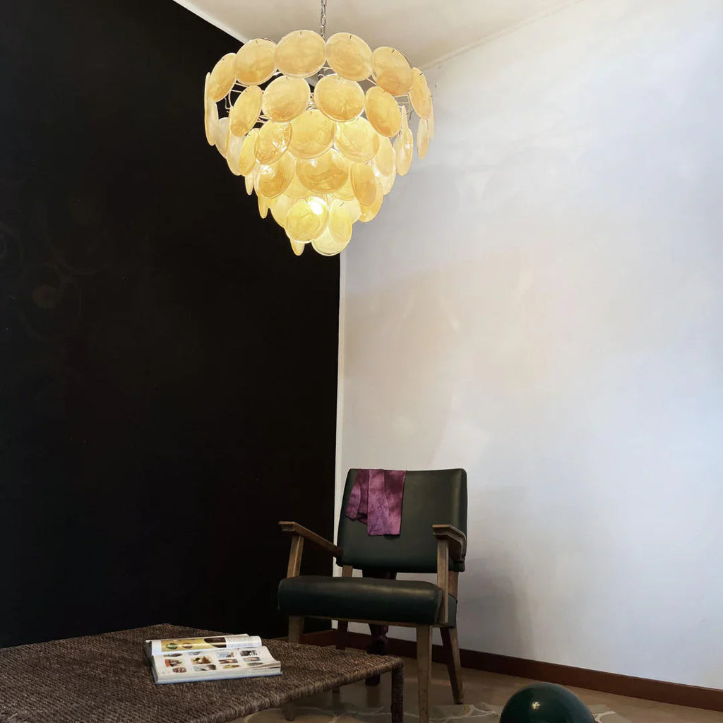 Elegant Gold Murano Disc Chandelier product image
