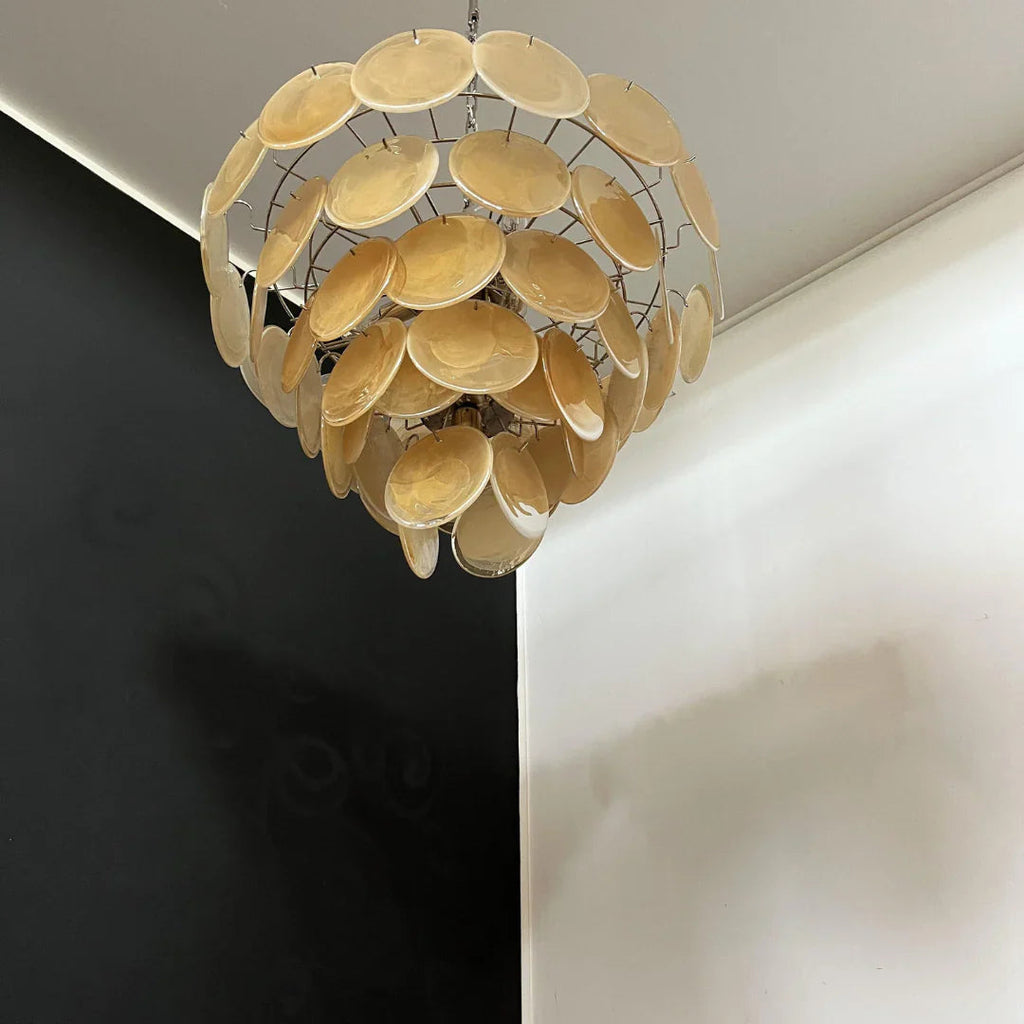 Elegant Gold Murano Disc Chandelier product image