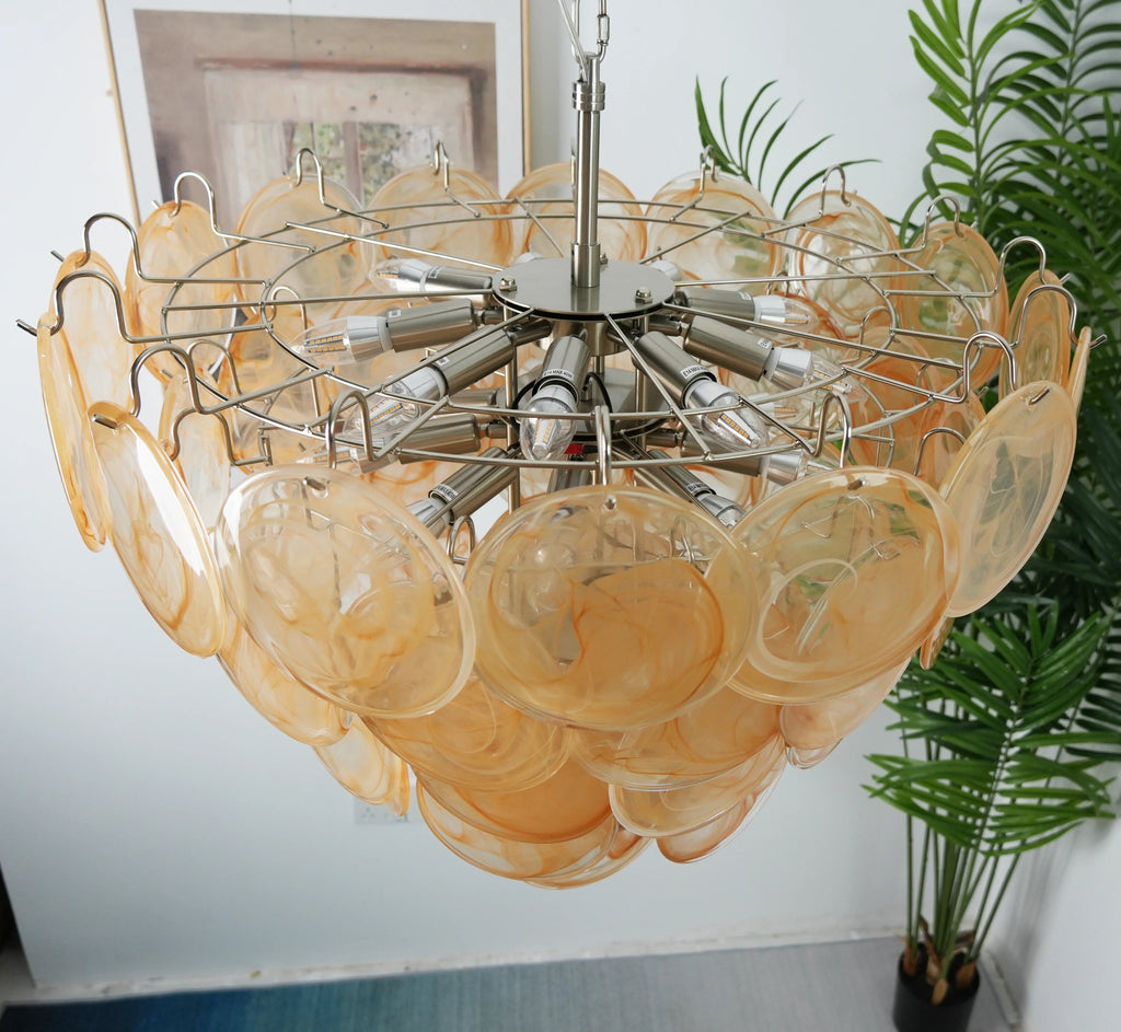 Elegant Gold Murano Disc Chandelier product image