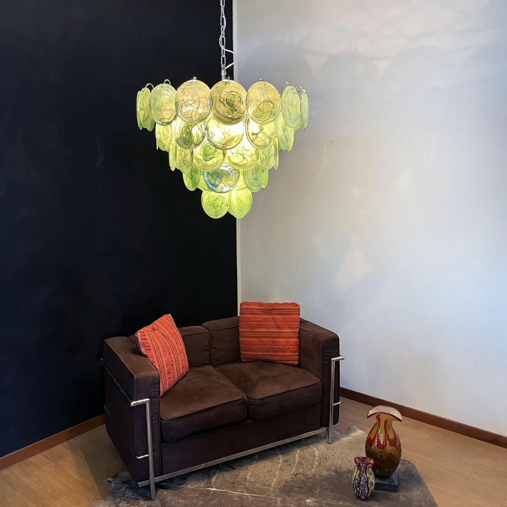 Elegant Green Murano Disc Chandelier additional product view