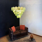 Elegant Green Murano Disc Chandelier additional product view