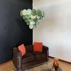 Elegant Green Murano Disc Chandelier product image