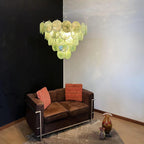 Elegant Green Murano Disc Chandelier product image