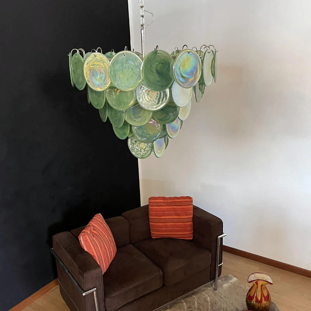 Elegant Green Murano Disc Chandelier product image