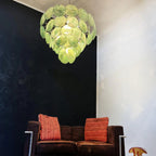 Elegant Green Murano Disc Chandelier product image