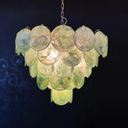 Elegant Green Murano Disc Chandelier product image