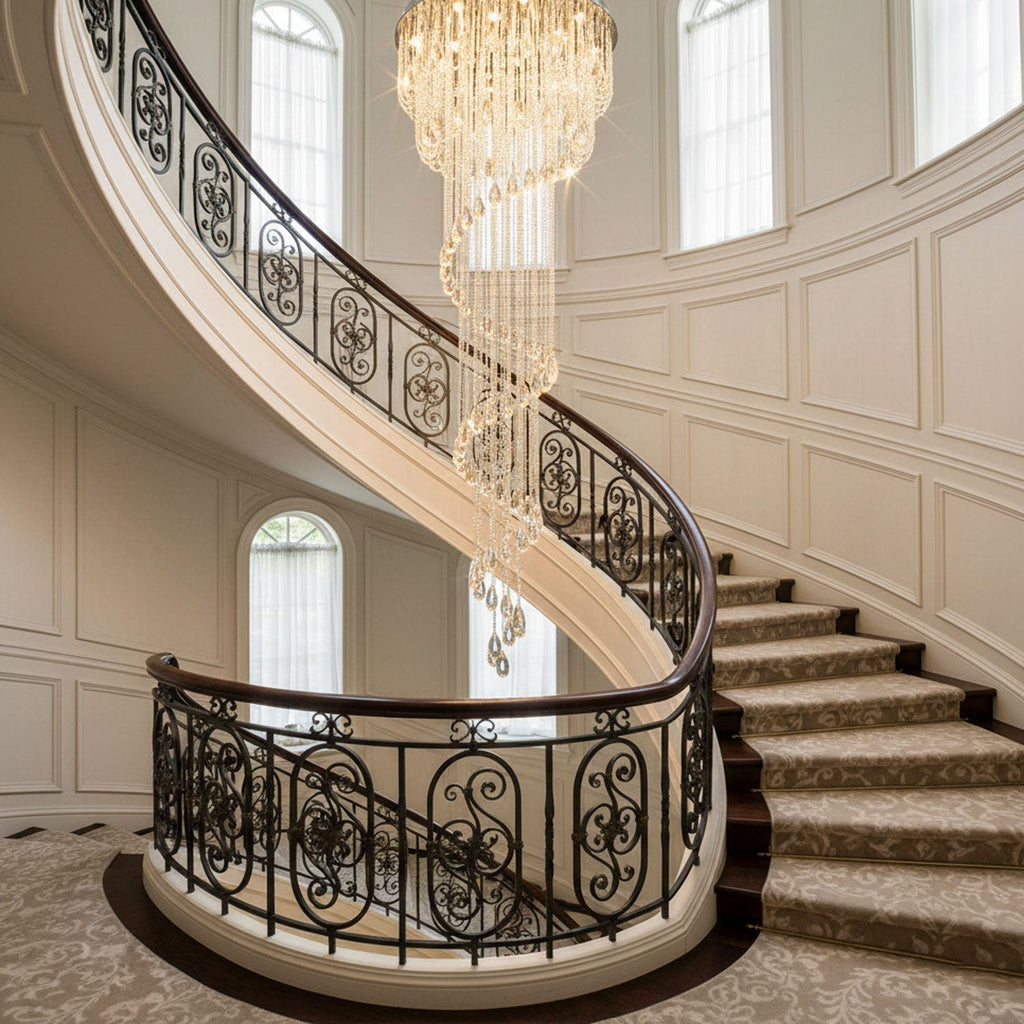 Elegant Harmony Spiral Chandelier material and finish detail