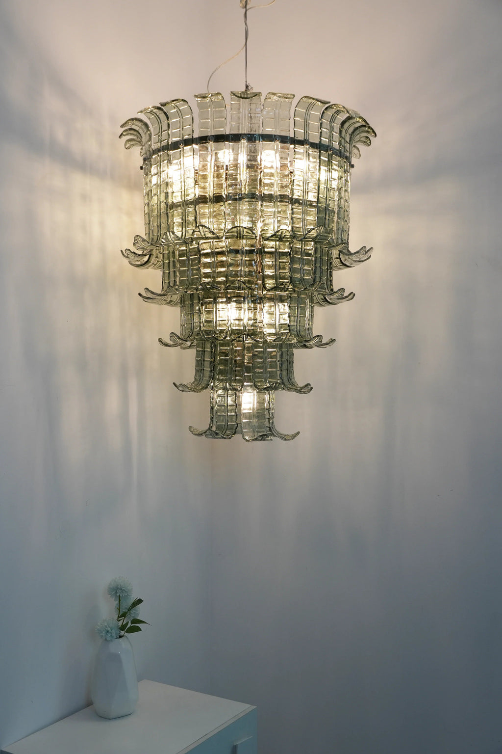 Elegant Leaf-Shaped Murano Glass Chandelier additional product view
