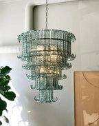 Elegant Leaf-Shaped Murano Glass Chandelier product image