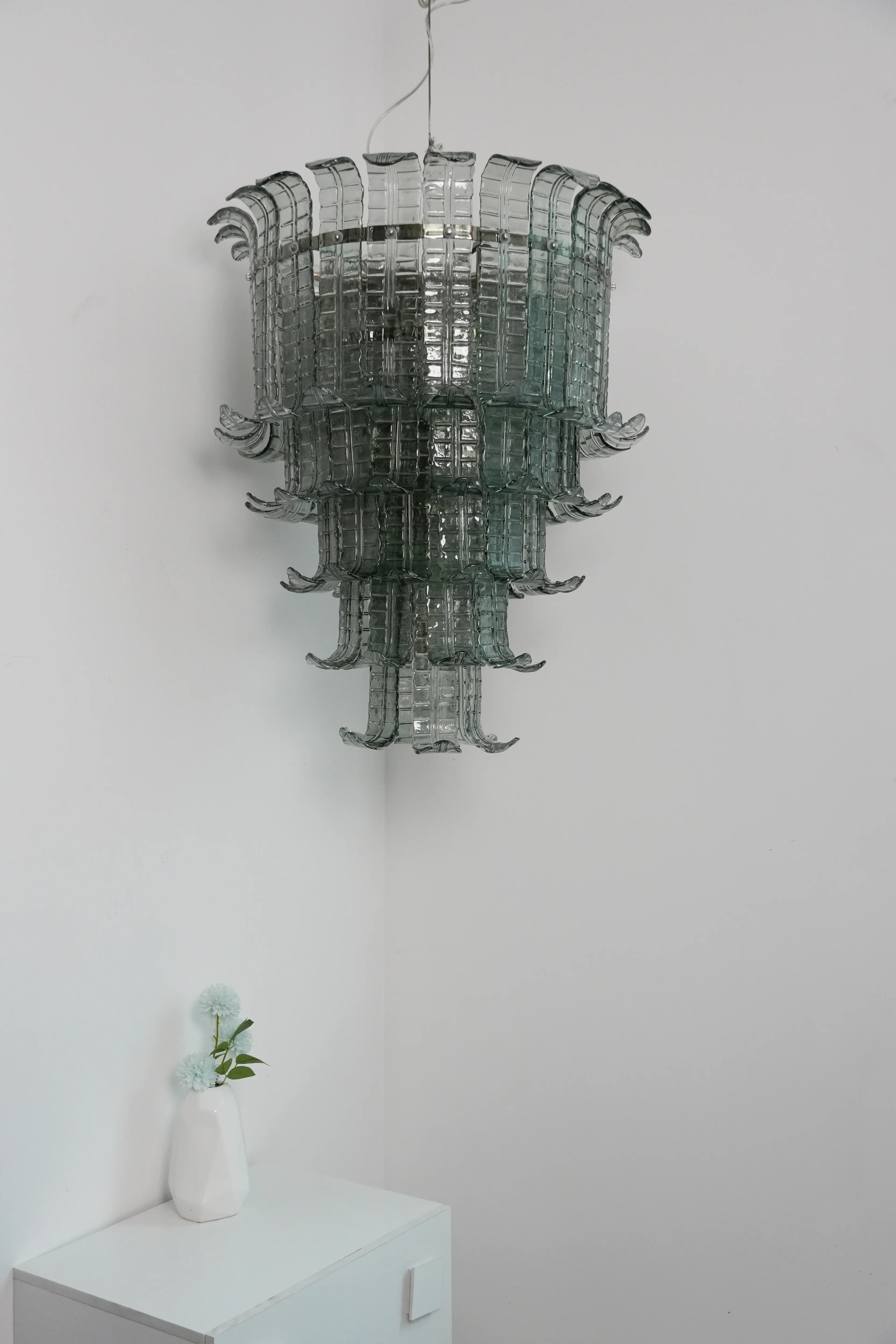 Elegant Leaf-Shaped Murano Glass Chandelier product image