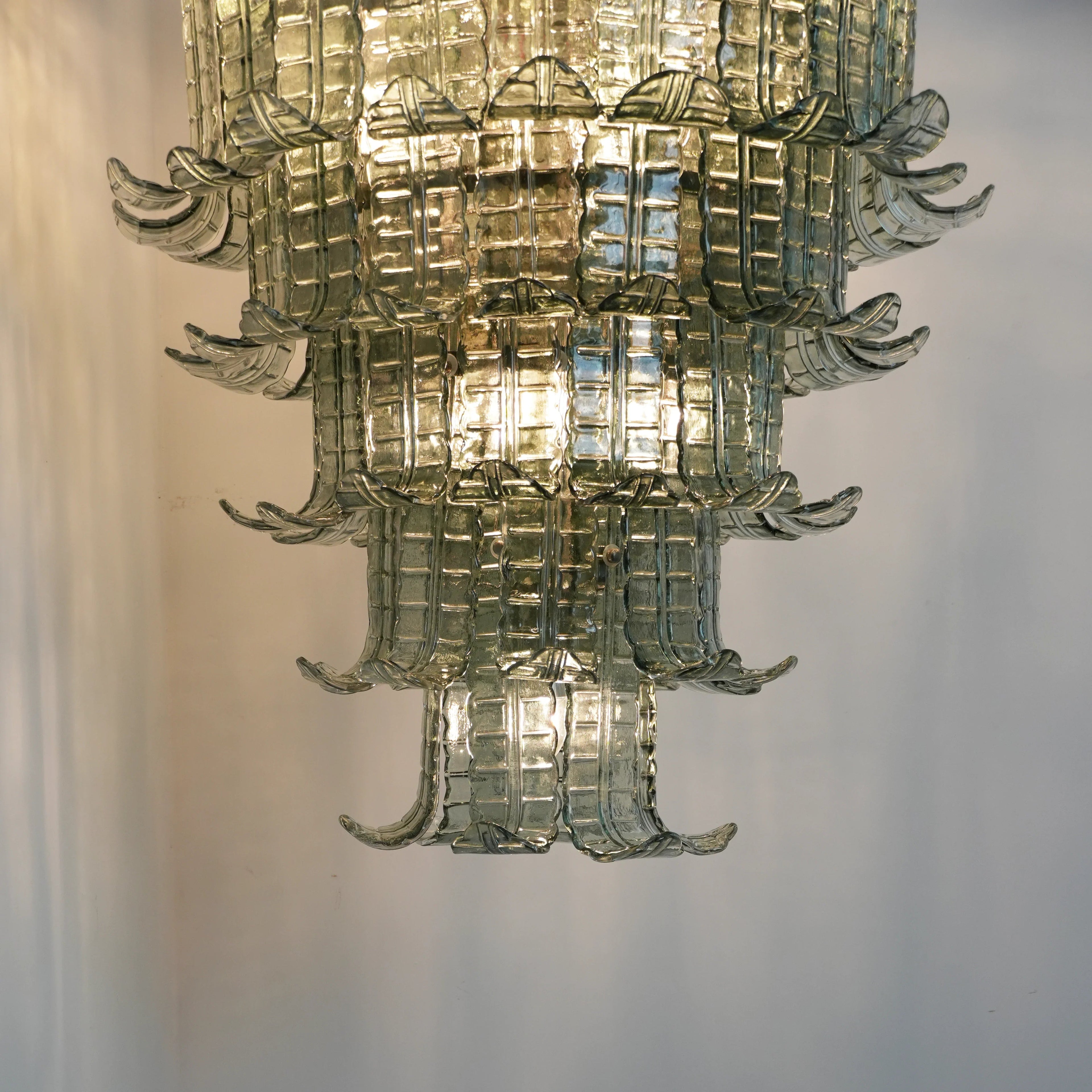 Elegant Leaf-Shaped Murano Glass Chandelier product image
