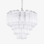 Elegant Lucente Murano Tube Chandelier by Bling Lighting Studio