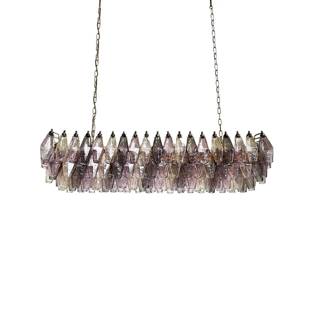 Elegant Multicolored Murano Poliedri Chandelier by Bling Lighting Studio