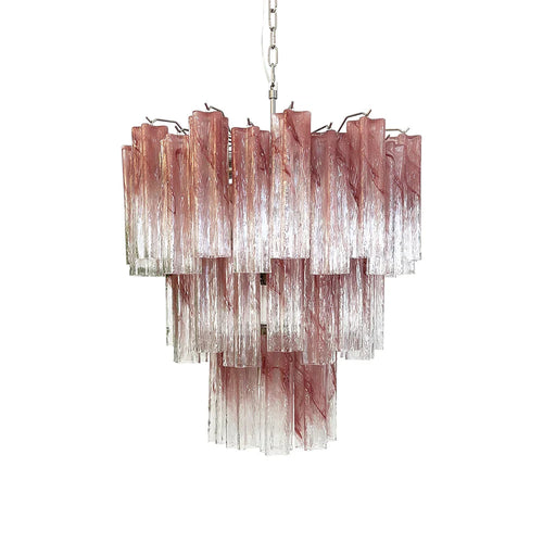 Elegant Murano Pink Rose Chandelier by Bling Lighting Studio