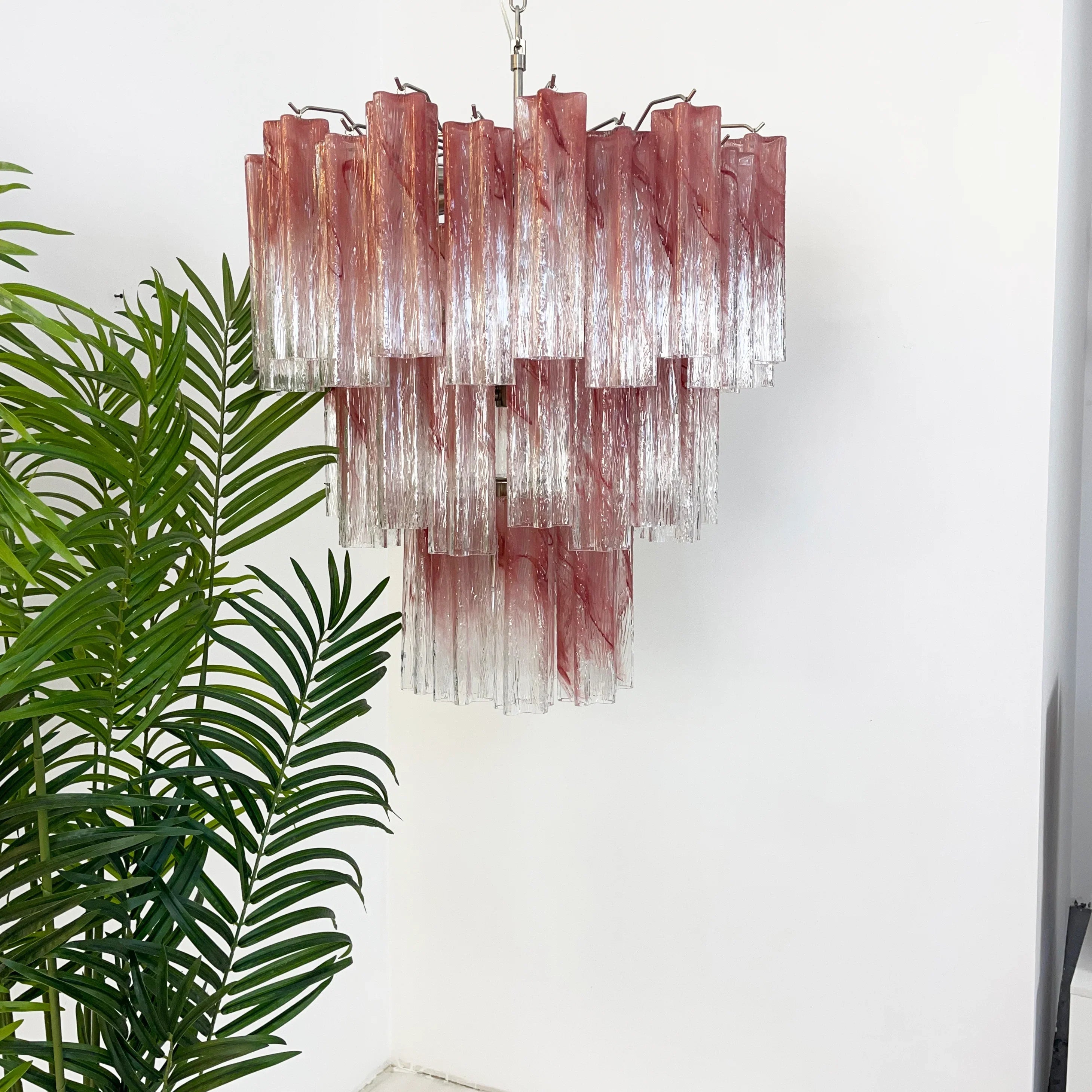 Elegant Murano Pink Rose Chandelier additional product view