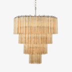 Elegant Serava Cascade Murano Tube Chandelier by Bling Lighting Studio