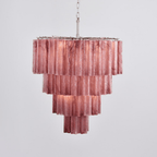 Elegant Serava Cascade Murano Tube Chandelier material and finish detail