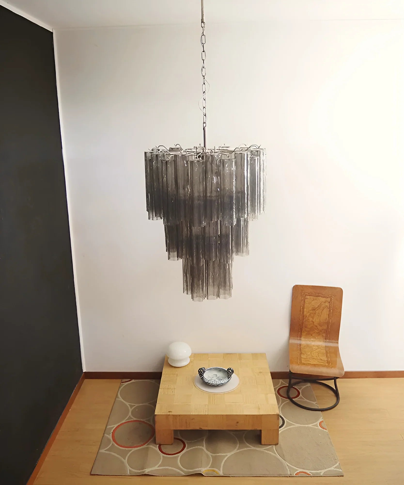Elegant Smoke Murano Glass Tube Chandelier product image