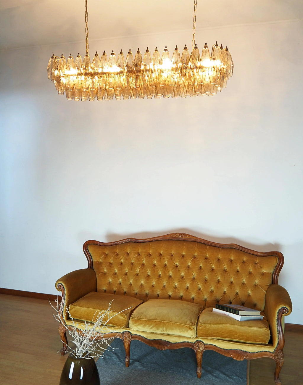 Elegant Smoked Murano Poliedri Chandelier additional product view