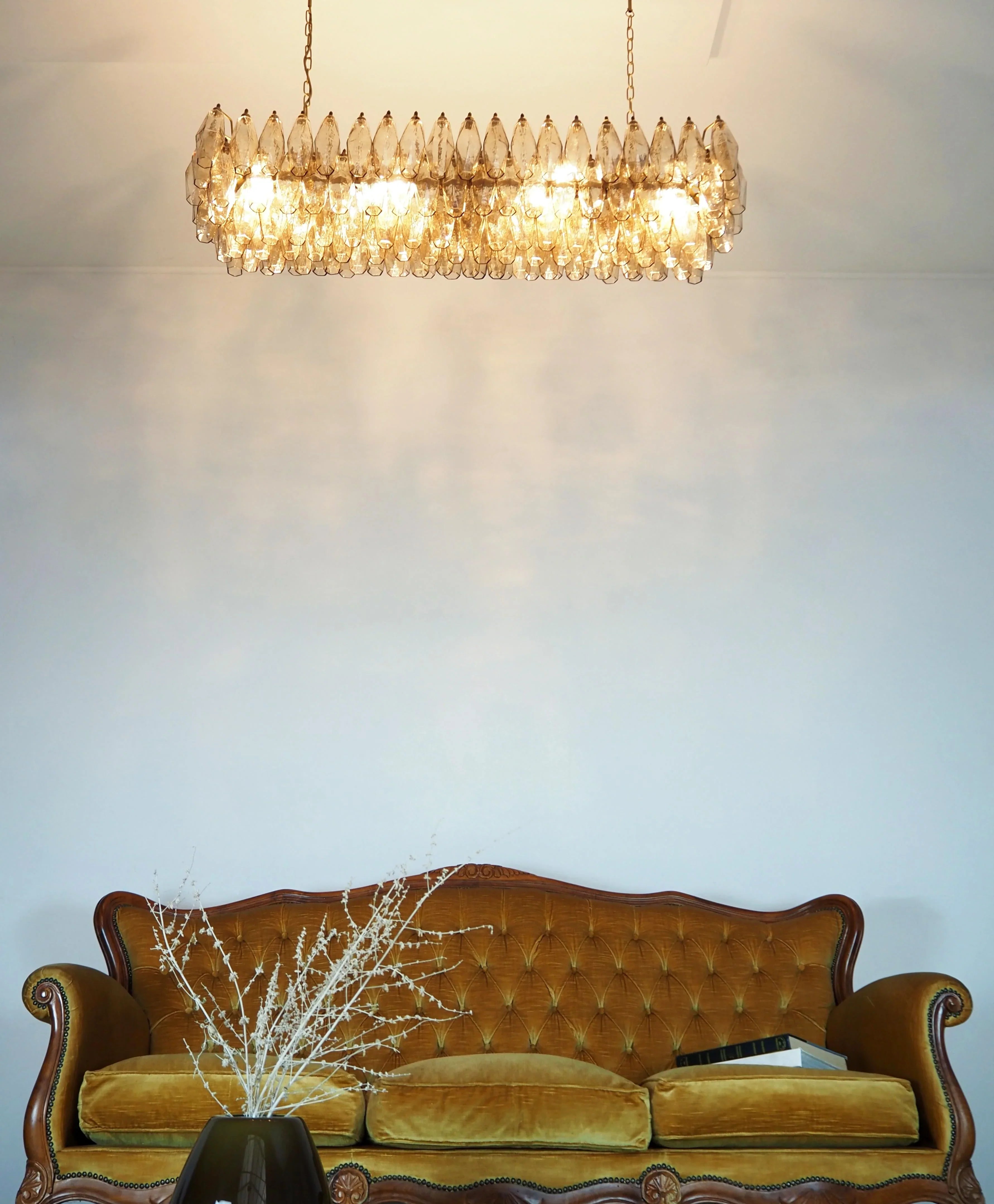 Elegant Smoked Murano Poliedri Chandelier product image