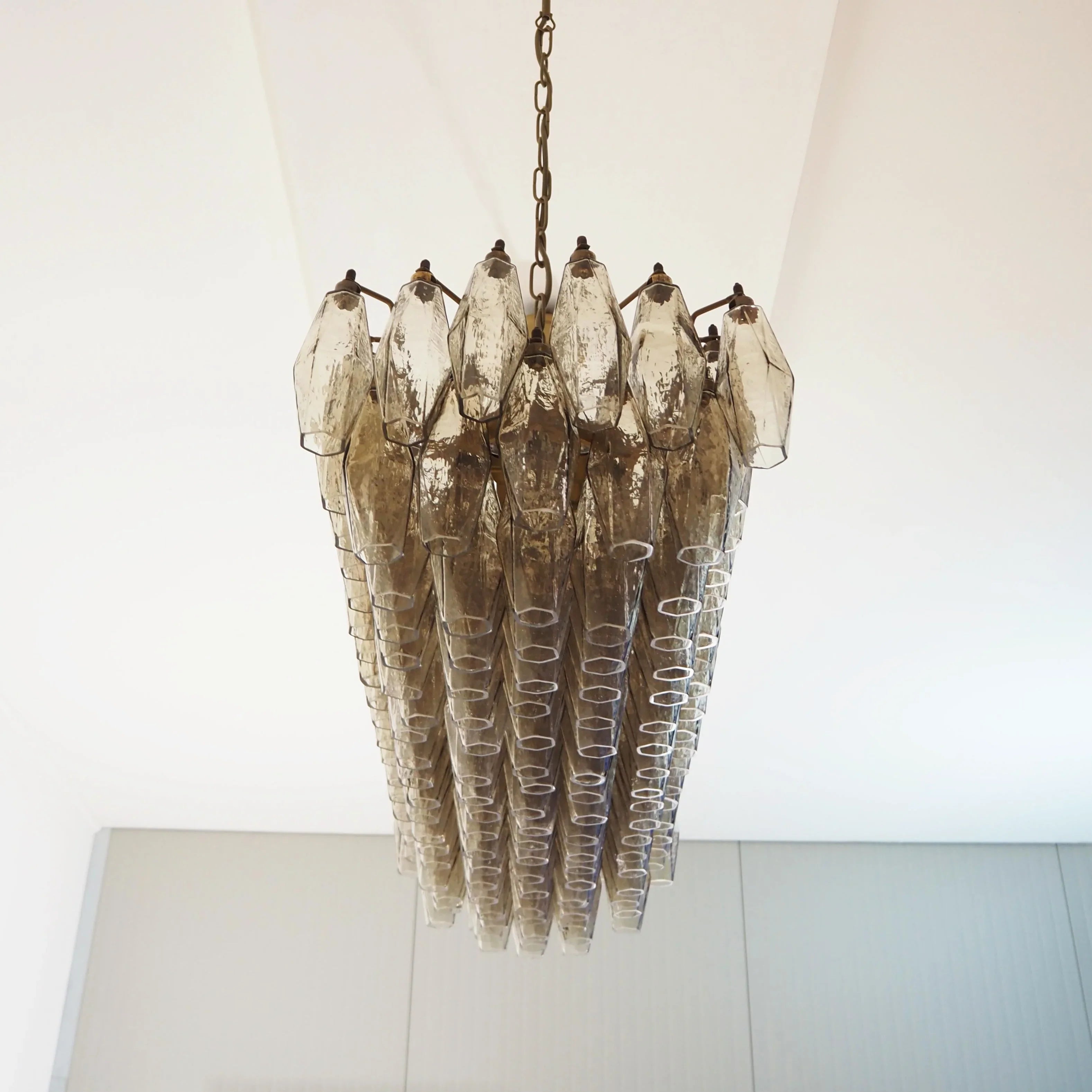 Elegant Smoked Murano Poliedri Chandelier product image