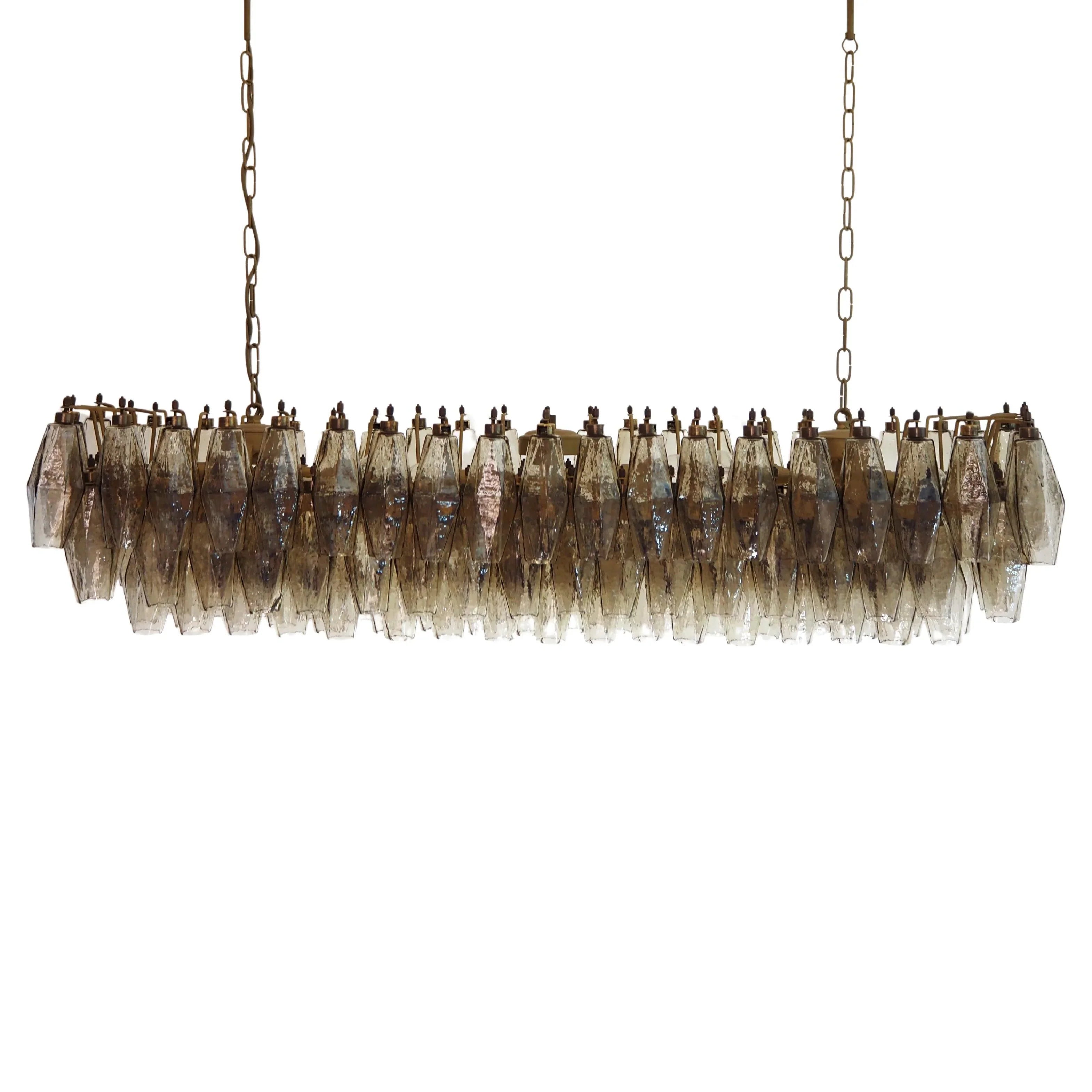 Elegant Smoked Murano Poliedri Chandelier product image