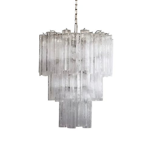 Elegant Transparent Murano Glass Tube Chandelier by Bling Lighting Studio