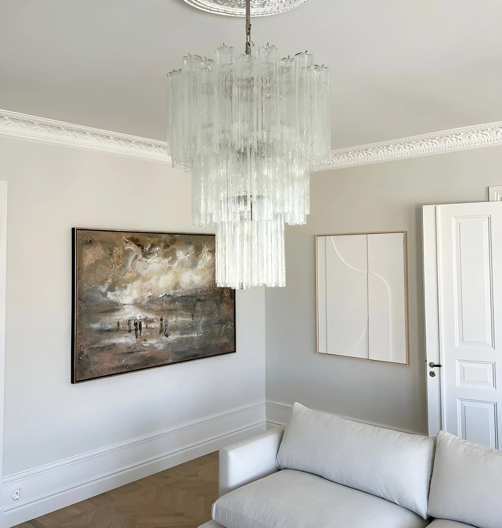 Elegant Transparent Murano Glass Tube Chandelier product image