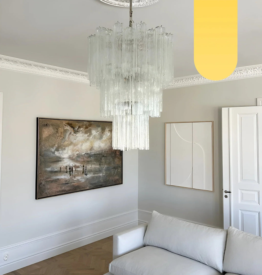 Elegant Transparent Murano Glass Tube Chandelier product image