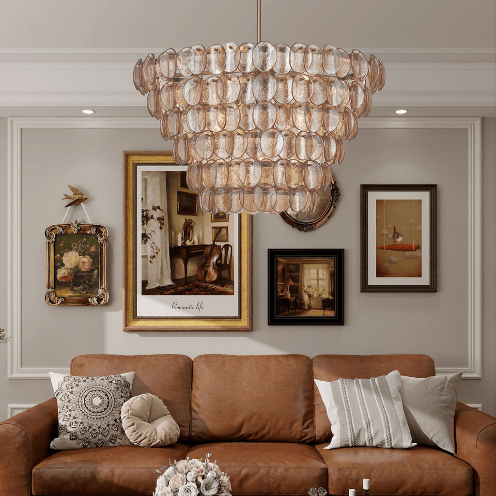 Elegant Uroko Large Chandelier detail view