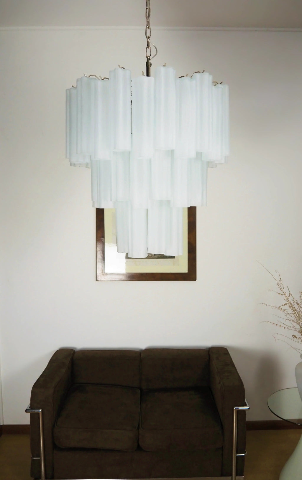 Elegant White Murano Glass Tube Chandelier additional product view
