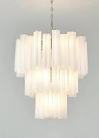 Elegant White Murano Glass Tube Chandelier product image