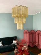Elegant Yellow Murano Glass Tube Chandelier additional product view
