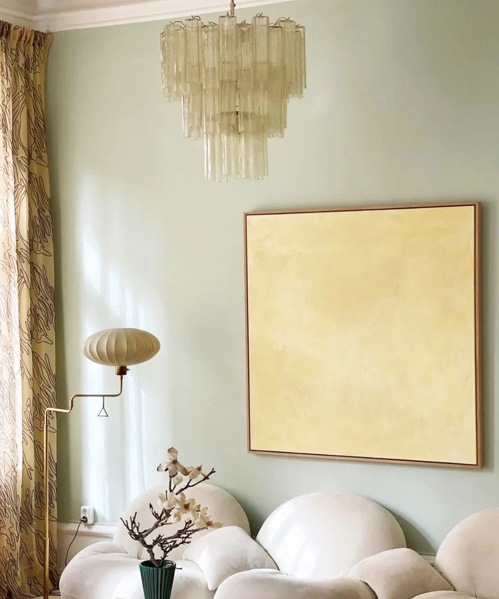 Elegant Yellow Murano Glass Tube Chandelier product image