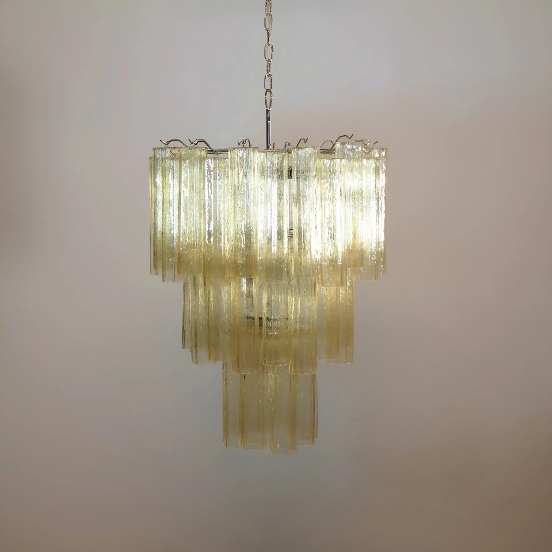 Elegant Yellow Murano Glass Tube Chandelier product image